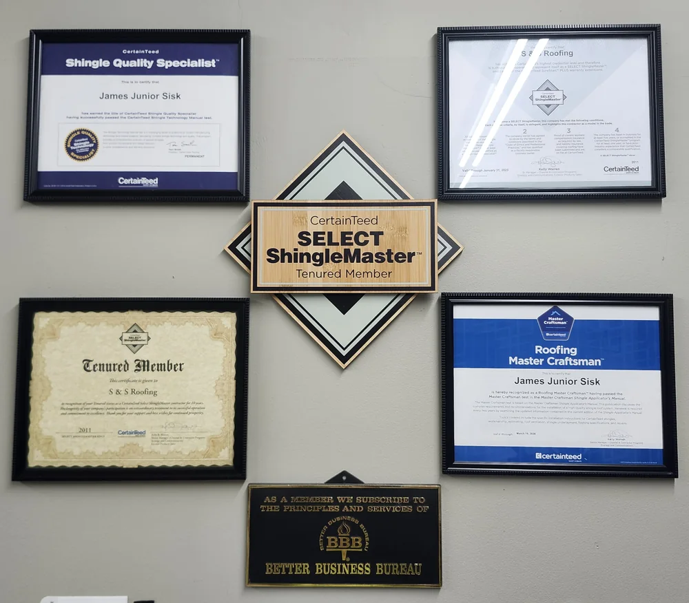 CertainTeed Shingle Quality Specialist and Master Craftsman certificate — S&S Roofing
